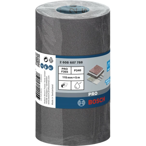 Шлифовъчна ролка PRO C355, 115 mm, 5 m, G240, 2608607788, BOSCH