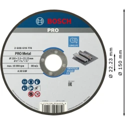 Композитен диск за рязане PRO Metal, 150 x 2,5 x 22,23 mm, 2608619774, BOSCH