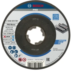 Композитен диск за рязане PRO Metal, 115 x 2,5 x 22,23 mm, X-Lock, с вдлъбнат център, 2608619781, BOSCH