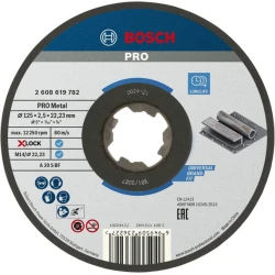 Композитен диск за рязане PRO Metal, 125 x 2,5 x 22,23 mm, X-Lock, прав, 2608619782, BOSCH