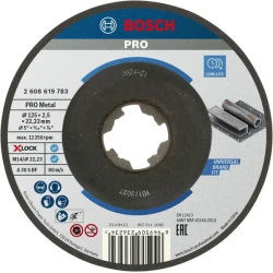 Композитен диск за рязане PRO Metal, 125 x 2,5 x 22,23 mm, X-Lock, с вдлъбнат център, 2608619783, BOSCH