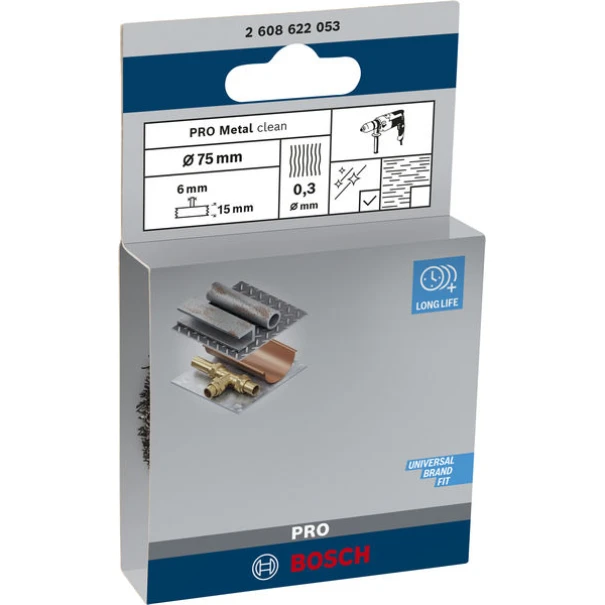 Телен диск PRO Metal clean за леки до средни натоварвания, с права опашка, 75 x 0,3 mm, 2608622053, BOSCH