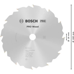 Диск за циркуляр PRO Wood, 160x2,2x16mm, z=12, 2608640784, BOSCH