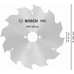 Диск за циркуляр PRO Wood, 190x2,6x30mm, z=12, 2608641187, BOSCH