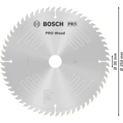 Диск за циркуляр PRO Wood, 254x3,2x30mm, z=60, 2608641765, BOSCH