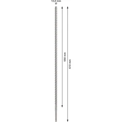 Свредло за перфоратор PRO SDS plus-5X, 12 x 550 x 610 mm, 2608836620, BOSCH