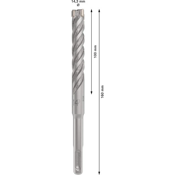 Свредло за перфоратор PRO SDS plus-5X, 14,3 x 100 x 160 mm, 2608836625, BOSCH