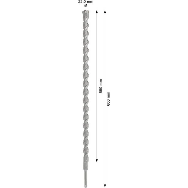 Свредло за бетон ф22  PRO SDS plus-5X, Ø22 x 550 x 600 mm, 2608836646, BOSCH
