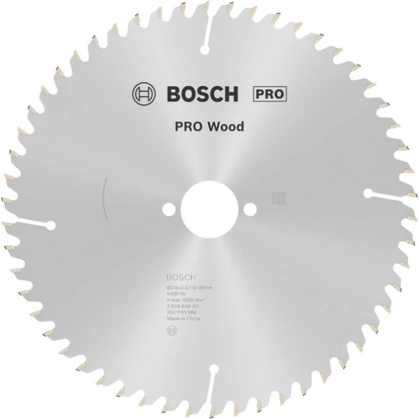 Диск за циркуляр PRO Wood, 216x2,6x30mm, z=54, 2608838411, BOSCH