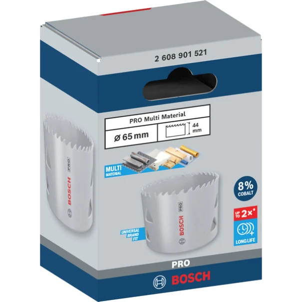 Боркорона PRO Multi Material, 65 mm, резбована, 2608901521, BOSCH