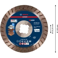 Диамантен диск за рязане EXPERT MultiMaterial X-LOCK 125 x 22,23 x 2,4 x 12 mm, 2608901597, BOSCH