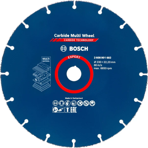 Диск за рязане EXPERT Carbide Multi Wheel 230 mm, 22,23 mm, 2608901682, BOSCH