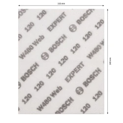 Шкурка за ръчно шлифоване EXPERT W480 Web, 115 x 140 mm, G120, 2608902381, BOSCH