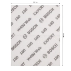 Шкурка за ръчно шлифоване EXPERT W480 Web, 115 x 140 mm, G180, 2608902382, BOSCH