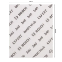 Шкурка за ръчно шлифоване EXPERT W480 Web, 115 x 140 mm, G240, 2608902383, BOSCH