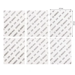 Комплект шкурка за ръчно шлифоване EXPERT W480 Web, 115 x 140 mm, G120 (2бр); G180 (2бр); G240 (1бр); G320 (1бр), 6ч, 2608902431, BOSCH