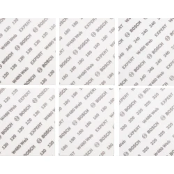 Комплект шкурка за ръчно шлифоване EXPERT W480 Web, 115 x 140 mm, G120 (2бр); G180 (2бр); G240 (1бр); G320 (1бр), 6ч, 2608902431, BOSCH