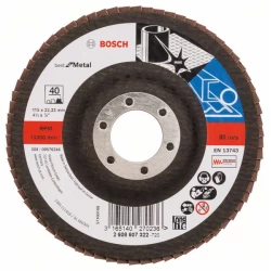 Диск ламелен за ъглошлайф X571, for Metal Ø115mm; G= 40, прав, 2608607322, BOSCH