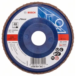 Диск ламелен за ъглошлайф X551, for Metal Ø115mm; G= 40, прав, 2608607361, BOSCH