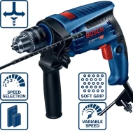 Бормашина ударна GSB 13 RE, 600W, 0–2800min-1, Ø13, 0601217102, BOSCH