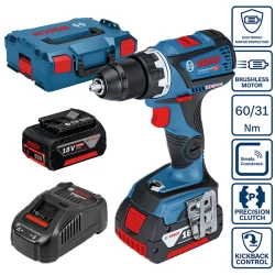 Винтоверт акумулаторен GSR 18V-60 C, 2x 5.0 Ah, L-BOXX 136, 06019G1100, BOSCH