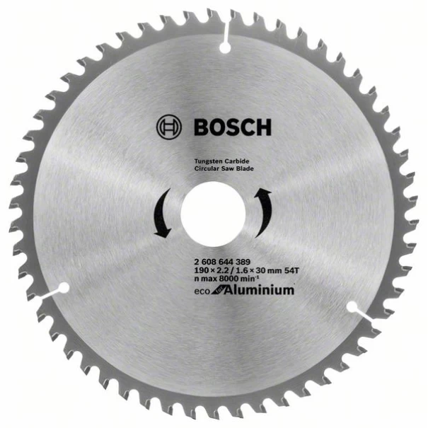 Диск за циркуляр за алуминий Eco for Aluminium, 190х30х2, z=54, 2608644389, BOSCH