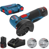 Акумулаторен ъглошлайф GWS 12V-76, 2x GBA 3.0Ah, L-BOXX, 06019F200B, BOSCH