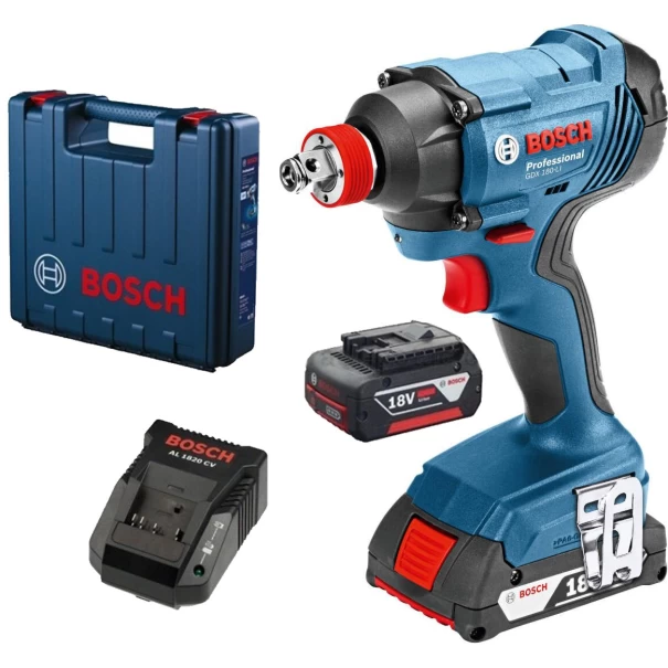 Акумулаторен гайковерт ударен GDX 180-LI, 2x3.0Ah, куфар, 06019G5220, BOSCH