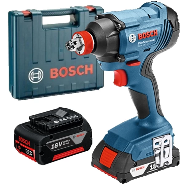 Акумулаторен гайковерт ударен GDX 180-LI, 2x3.0Ah, куфар, 06019G5220, BOSCH