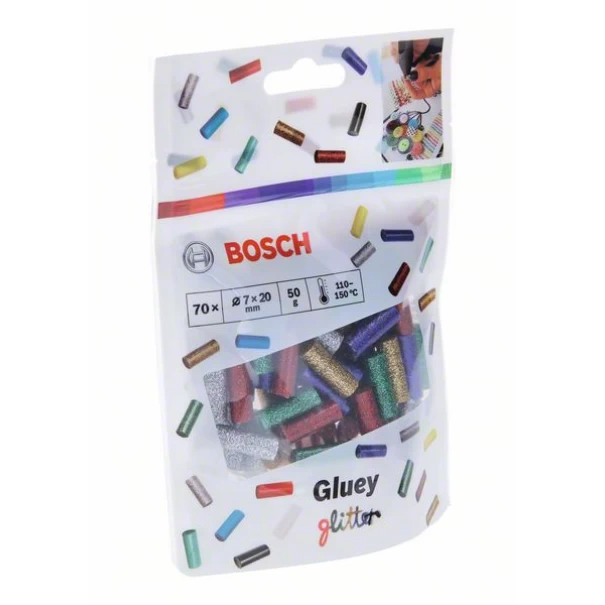 Пръчки лепилни Gluey, блестящ микс 70 бр., 2608002006, BOSCH