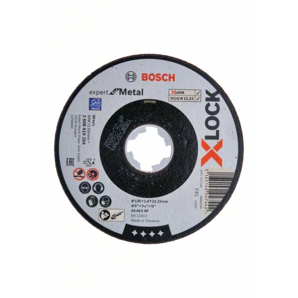 Диск за рязане X-LOCK, Expert for Metal, 125x1,6x22,23, AS 46 S BF, 2608619254, BOSCH