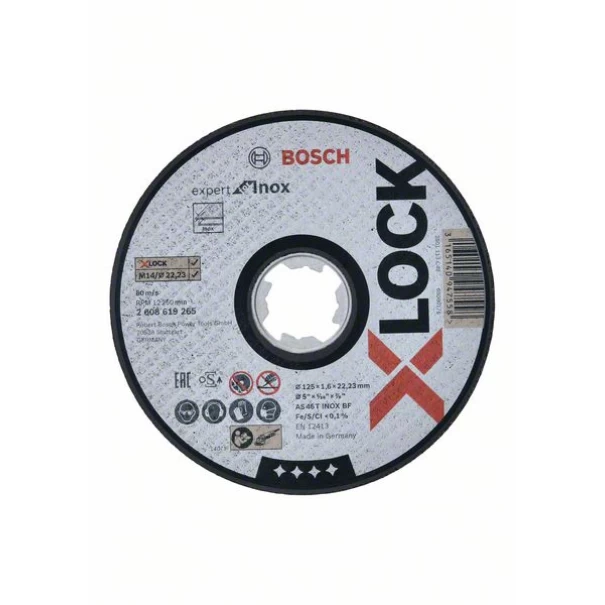 Диск за рязане X-LOCK for Inox, 125x1,6x22,23, AS 46 T INOX BF, 2608619265, BOSCH