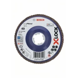 Диск ламелен за ъглошлайф X-LOCK, прав, Ø115mm, G 40, X571, for Metal, 1бр., 2608619205, BOSCH