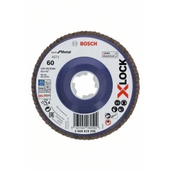 Диск ламелен за ъглошлайф X-LOCK, прав, Ø115mm, G 60, X571, for Metal, 1бр., 2608619206, BOSCH