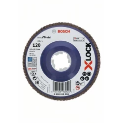 Диск ламелен за ъглошлайф X-LOCK, прав, Ø115mm, G 120, X571, 1бр., 2608619208, BOSCH