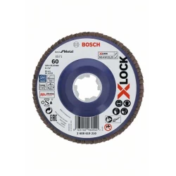 Диск ламелен за ъглошлайф X-LOCK, прав, пластмасова плоча, Ø125mm, G 60, X571, B, 2608619210, BOSCH