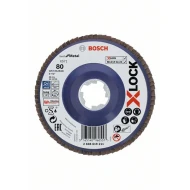 Диск ламелен за ъглошлайф X-LOCK, прав, пластмасова плоча, Ø125mm, G 80, X571, B, 2608619211, BOSCH