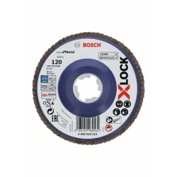 Диск ламелен за ъглошлайф X-LOCK, прав, пластмасова плоча, Ø125mm, G 120, X571, 2608619212, BOSCH
