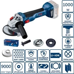 Акумулаторен ъглошлайф GWS 18V-10 PC, SOLO, 06019G3E0A, BOSCH