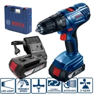 Винтоверт акумулаторен ударен GSB 180-LI, 2х2.0Ah, куфар, 06019F8307, BOSCH