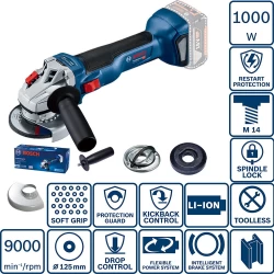 Акумулаторен ъглошлайф GWS 18V-10, SOLO, 06019J4002, BOSCH