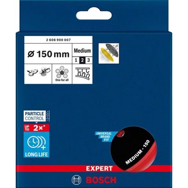 Опорна подложка EXPERT Multihole Universal 150 mm, средна, 2608900007, BOSCH