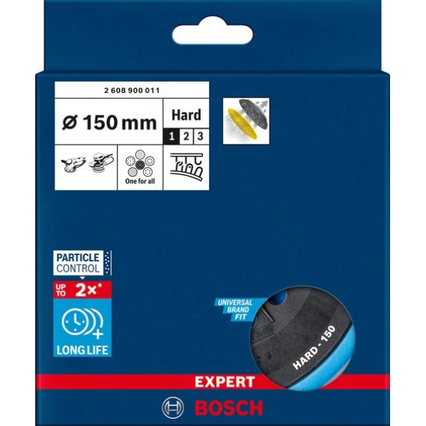 Опорна подложка EXPERT Multihole за Bosch 150 mm, твърда, 2608900011, BOSCH
