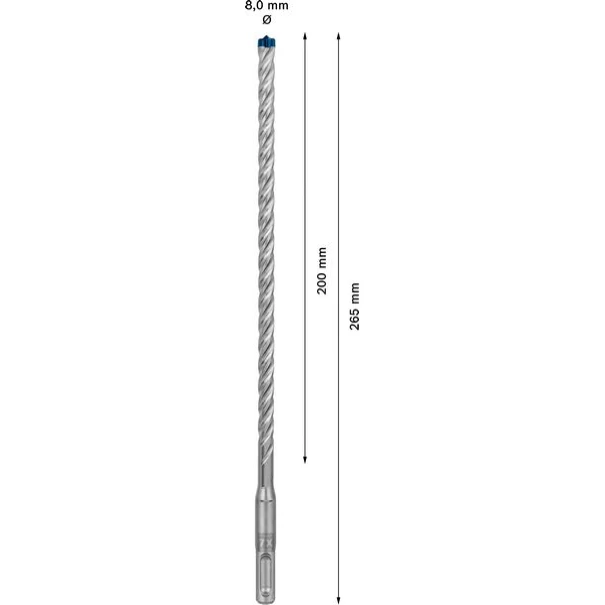Свредло за перфоратор EXPERT SDS-plus-7Х 8x200x265 mm, 2608900090, BOSCH
