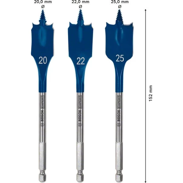Комплект плоски свредла EXPERT Self Cut Speed 20/22/25 mm 3 бр., 2608900331, BOSCH