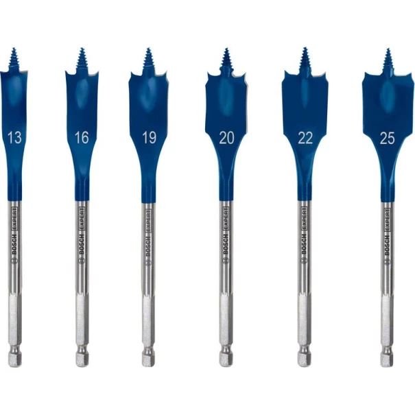 Комплект плоски свредла EXPERT Self Cut Speed 13/16/19/20/22/25 mm 6 бр., 2608900333, BOSCH