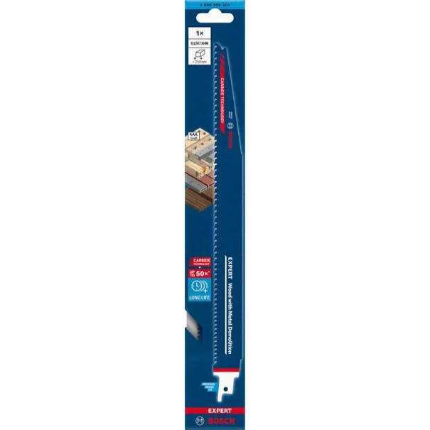 Нож EXPERT 'Wood with Metal Demolition' S 1267 XHM за саблен трион 1бр, 2608900401, BOSCH