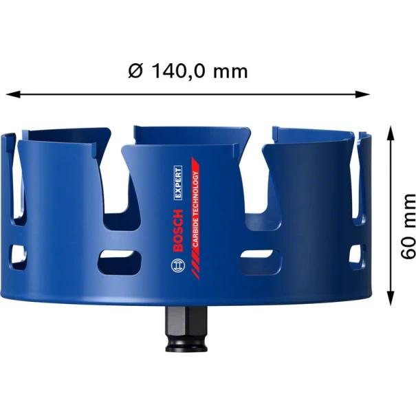 Боркорона EXPERT Construction Material 140 x 60 mm, 2608900486, BOSCH