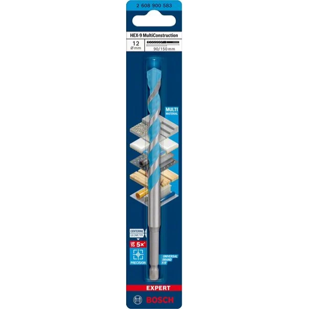 Свредло EXPERT HEX-9 MultiConstruction 12 x 90 x 150 mm, 2608900583, BOSCH