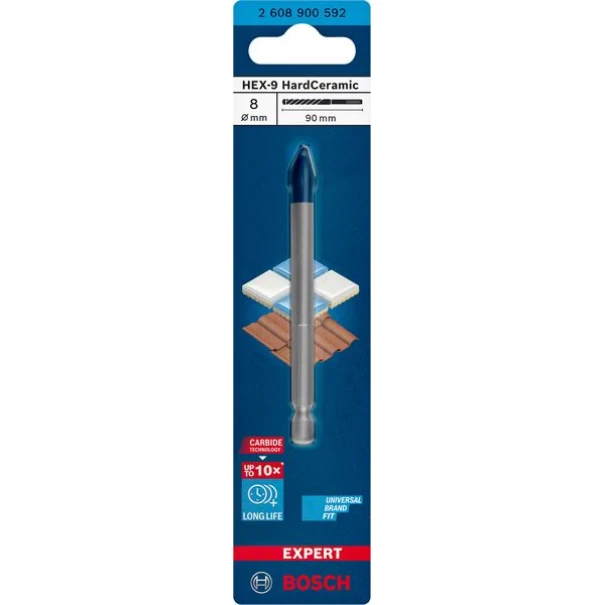 Свредло EXPERT HEX-9 HardCeramic 8 x 90 mm, 2608900592, BOSCH
